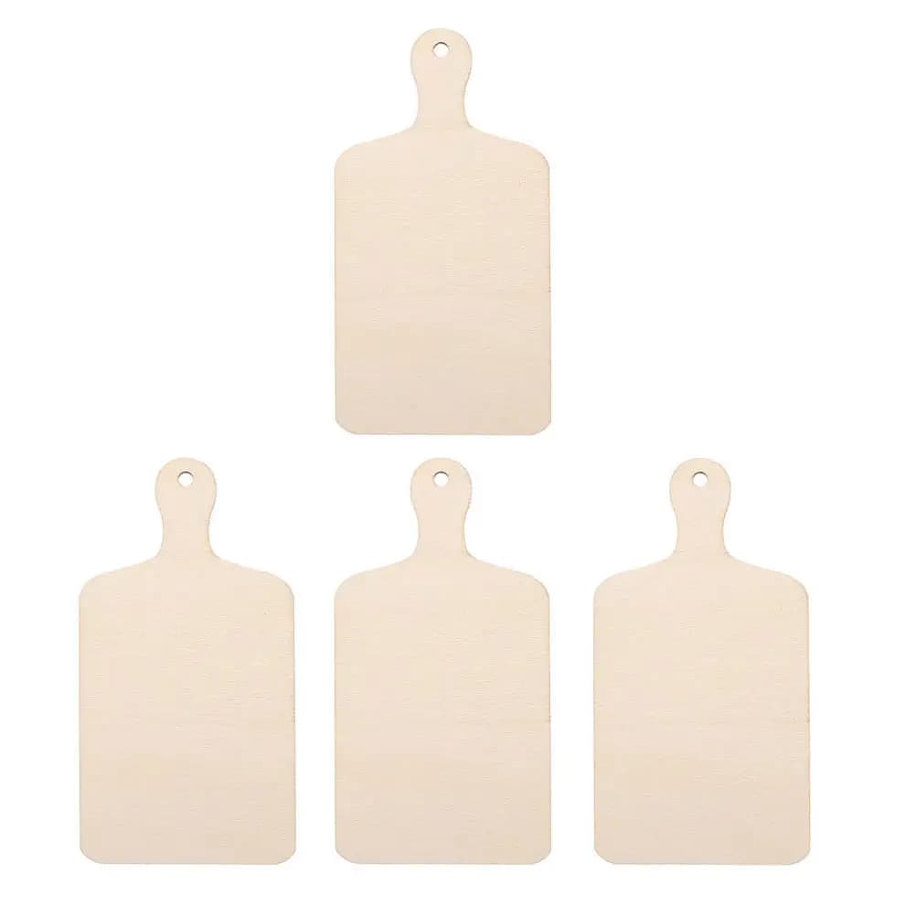 Set di 4 Mini Taglieri in Legno Fai-da-te ad Alta Durabilità per Artigianato Domestico, Pittura, Vassoio da Servizio e Attività Creative Interattive