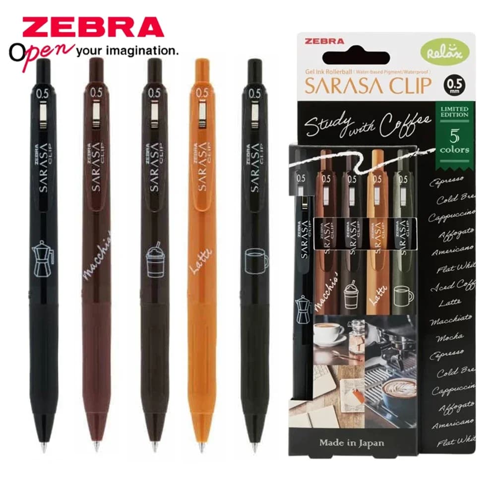 3/5 pz Nuovo Giappone ZEBRA Penna Gel Set Colore Retro 0.5mm JJ15 SARASA Serie Caffè Limitato Kawaii Scuola di Cancelleria Per Ufficio