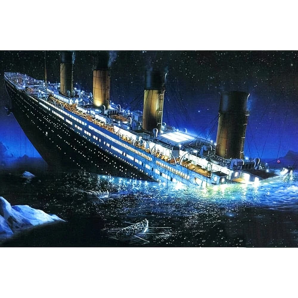 1 pz trapano rotondo completo 3D pittura diamante fai da te "nave titanica" ricamo punto croce 3D decorazioni per la casa regalo 30x40 cm/11.8x15.7in