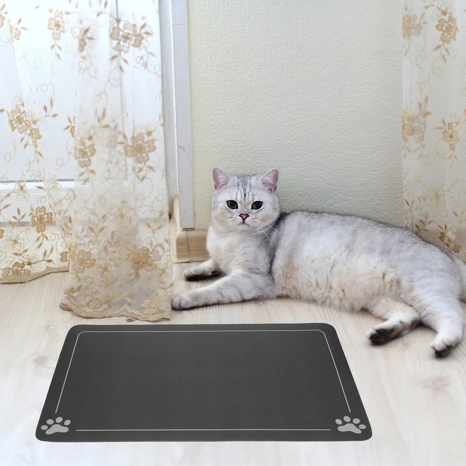 Tappetino Assorbente ad Asciugatura Rapida per Ciotole di Cibo e Acqua per Cani e Gatti, Antiscivolo, Impermeabile, Lavabile, Protezione per Pavimento, Grande Tovaglietta