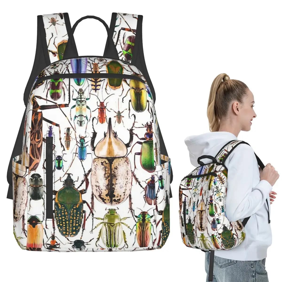 Beetle Riot! Zaino per Studenti, Borsa Scolastica per Bambini, Borsa per Computer, Borse a Tracolla per Uomo e Donna