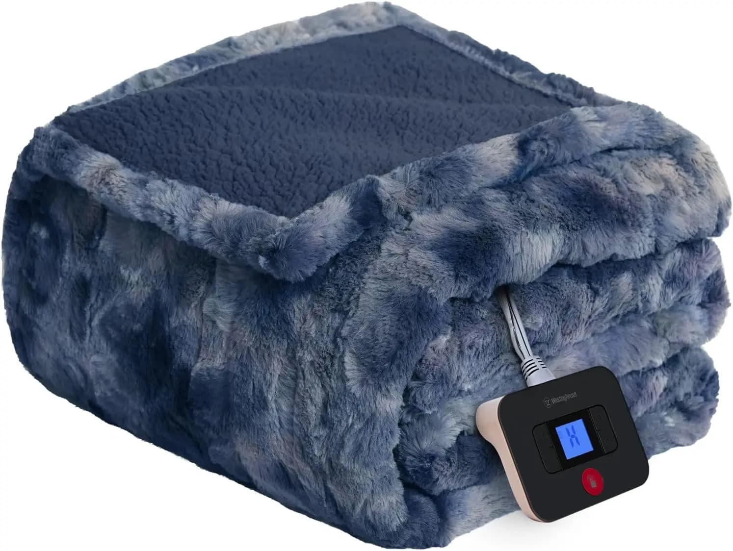 Coperta Riscaldata Singola con 10 Livelli di Calore e Spegnimento Automatico, in Morbida Pelliccia Sintetica e Sherpa Lavabile (157x213 cm)