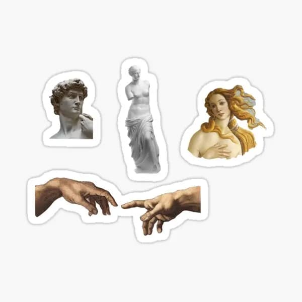 Classical Art Pack Stickers for Car Decorations Wall Bumper Cute Cartoon Room Laptop Print Home Funny Decor Anime Living Room