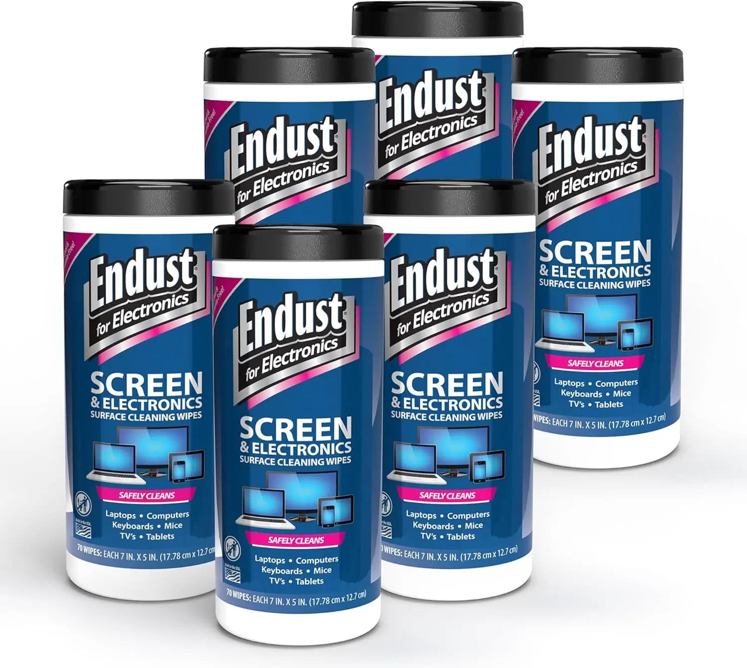 Pre-wetened bills for cleaning TV screens, Telephones, Monitor, Laptop, Tablet - No Alcohol, Pack of 70 Pieces, 6 Packs