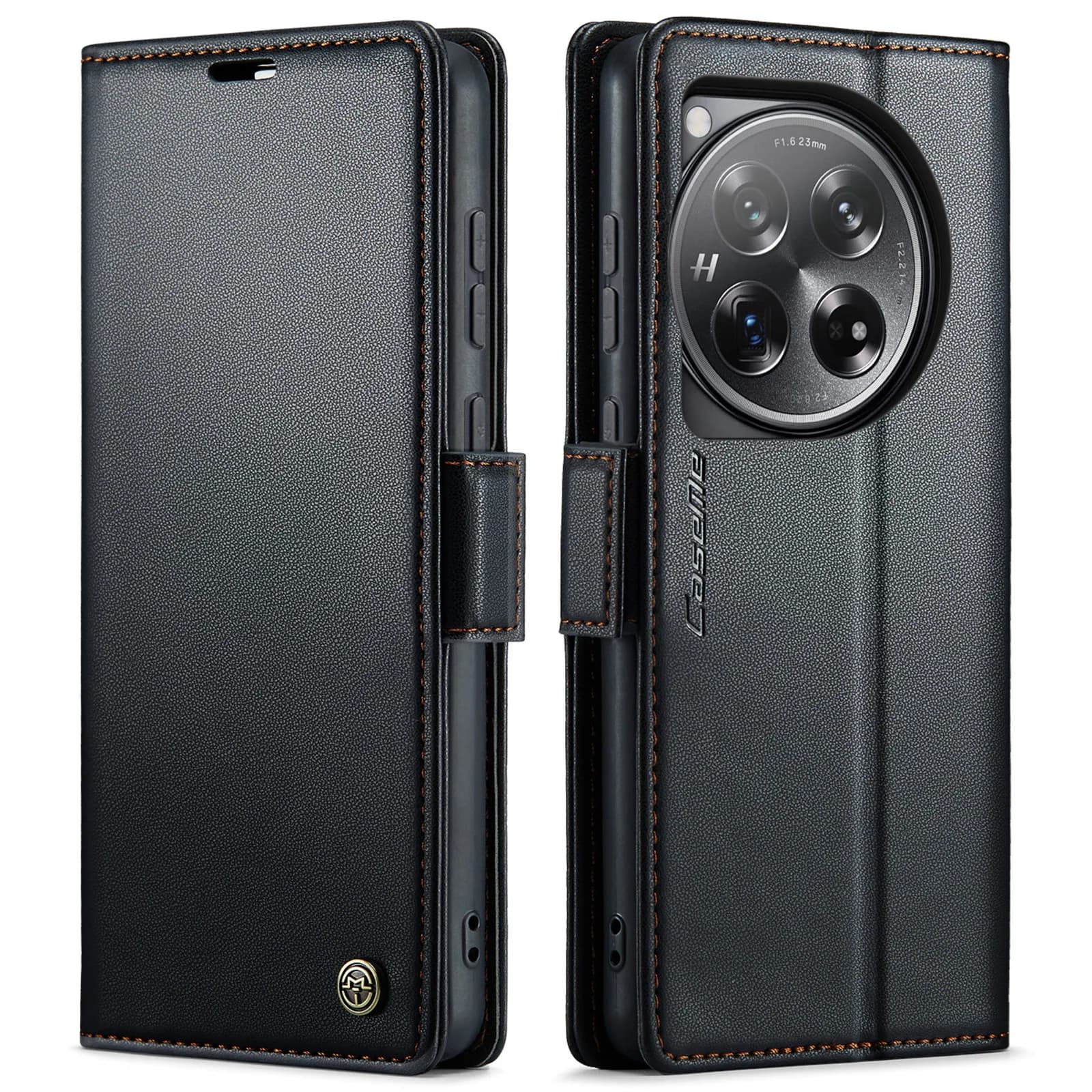 Custodia a portafoglio con porta carte di credito in pelle antiurto CaseMe per Oneplus 12, custodia per telefono con cavalletto opaco con blocco RFID Funda