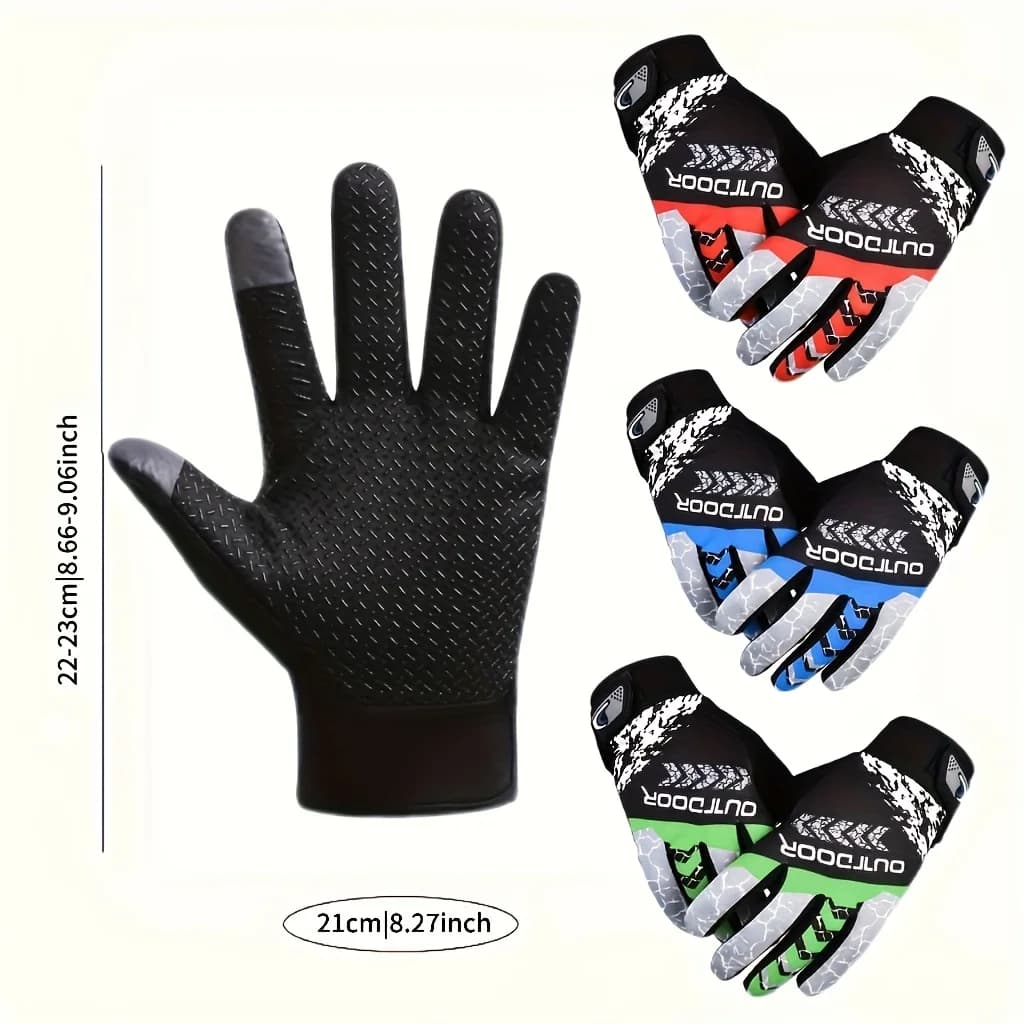 Men's sports fitness gloves with full finger design, lightweight, breathable, durable - suitable for bicycles and motorcycles
