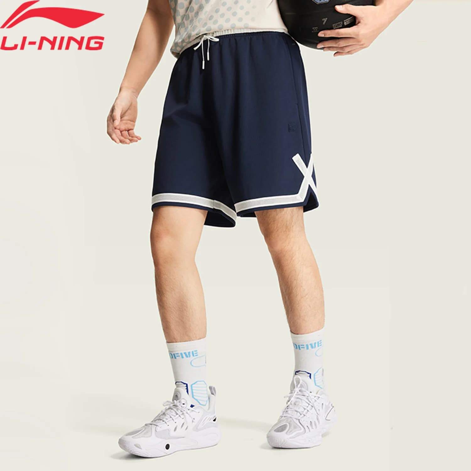 Li-Ning Men's BADFIVE Basketball Shorts LN FAST DRY 100%Polyester Regular Fit Breathable Soft LiNing Competition Bottom AAPW047