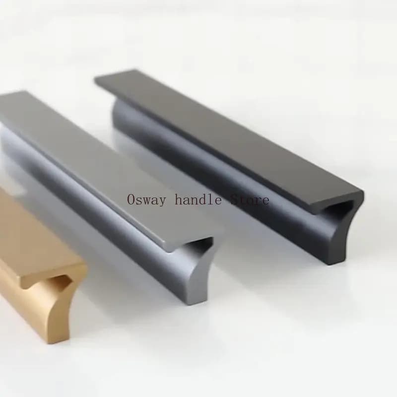 Maniglie per porte dell'armadio da armadio per mobili in alluminio nero lungo 1000 mm Manopole per cassetti dell'armadio da cucina Hardware con manico lungo