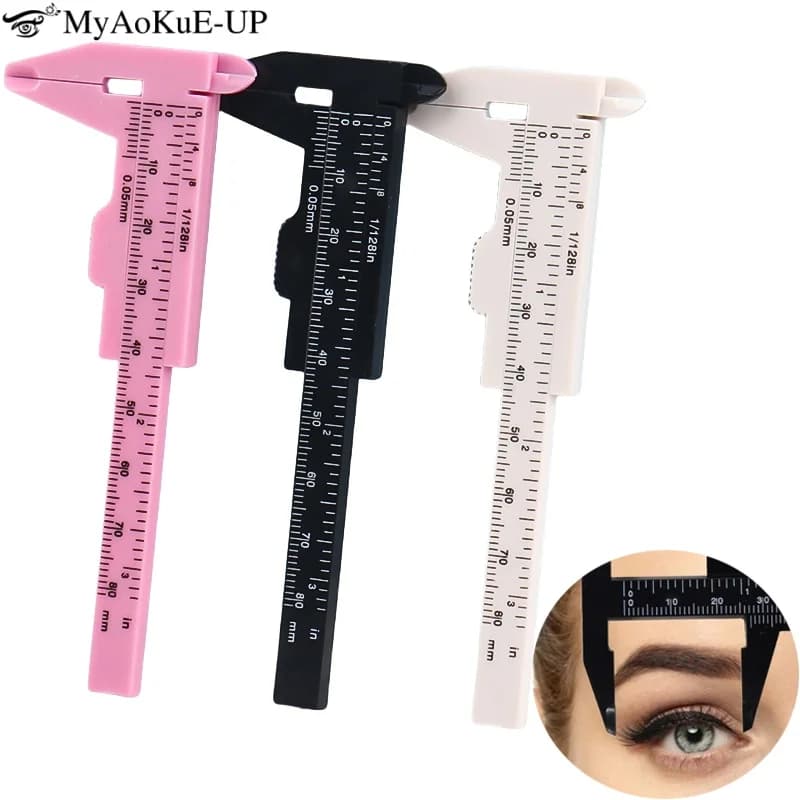 80/150mm portatile in plastica sopracciglio misurazione calibro a corsoio tatuaggio microblading calibro righello strumenti di misurazione trucco permanente