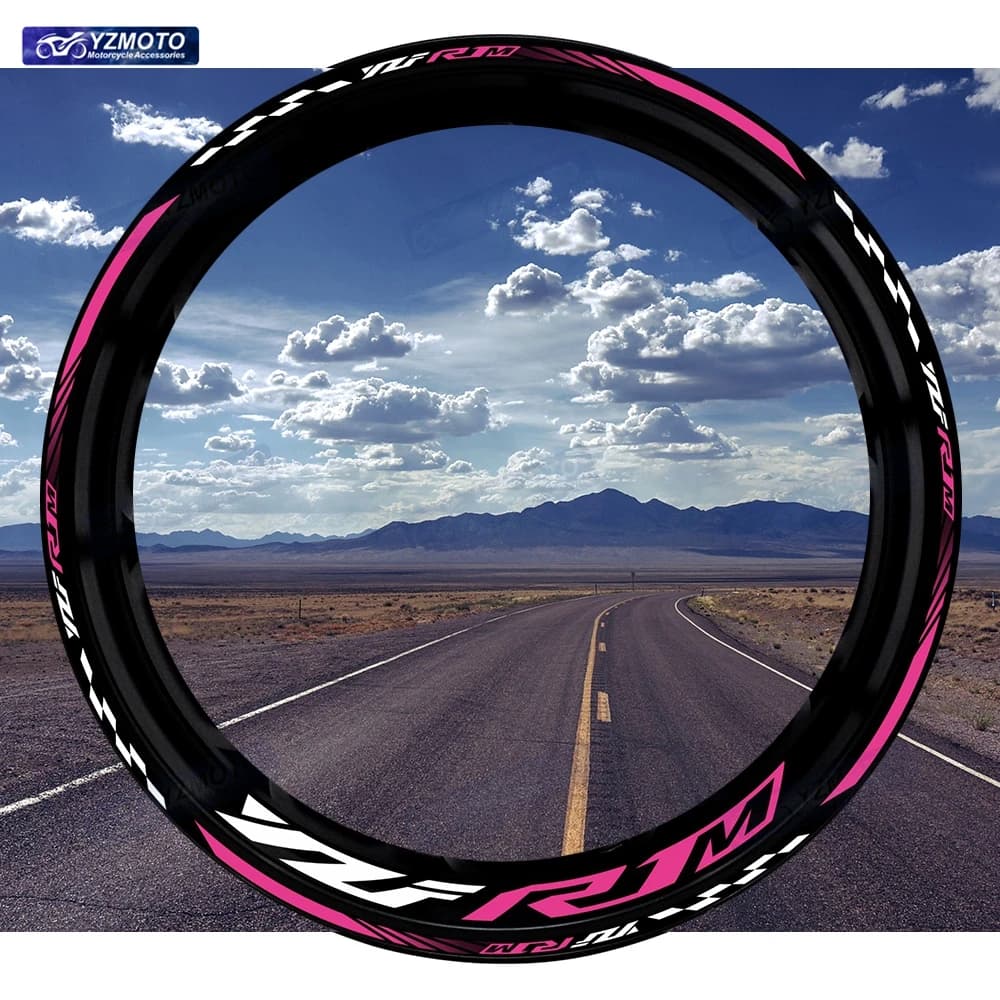 For YZF R1M YZF-R1M Moto 17 Inch Front Wheel Hub Posterior Wall decal Waterproof Reflective Decalcomania Modified Wall decals For Decorative Circles