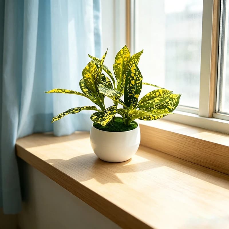 Creative small potted plants, round pots, fake flowers, green leaves, bonsai, hotel living room decoration, flower pots