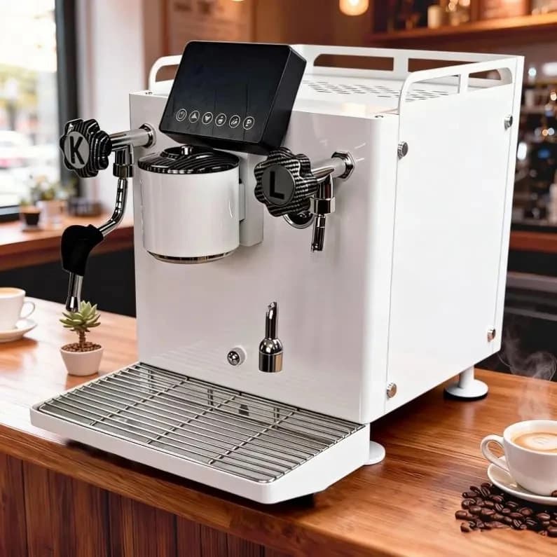 Macchina per Espresso Professionale con Scambiatore di Calore, 15 Bar, in Acciaio Inox, Semi-Automatica per Casa, Bar, Ufficio e Caffetteria