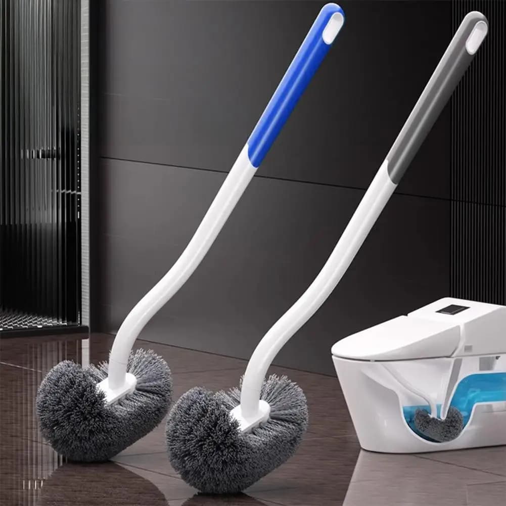 Scopino per WC a forma di Spazzole per pulizia a parete Spazzola a setole morbide con manico lungo Accessori per il bagno senza angoli morti