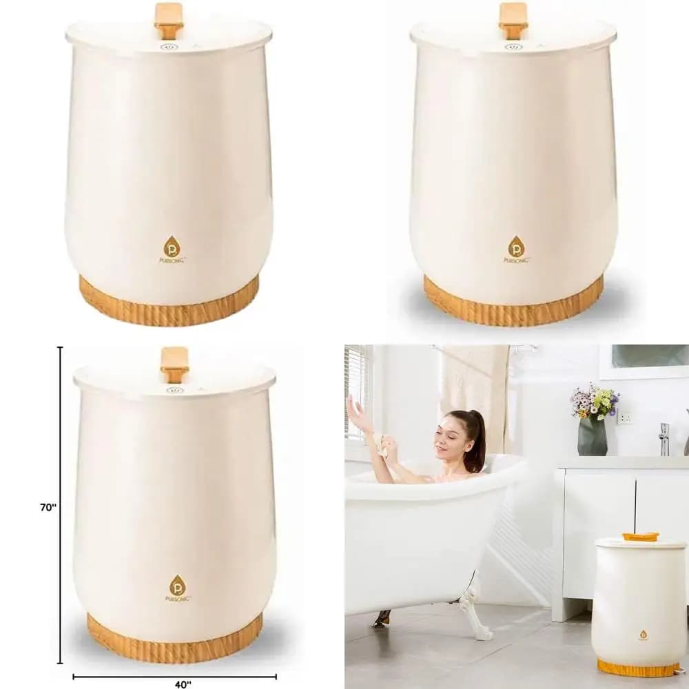 Oversize Luxury Scaldasalviette per Bagno, Contains 2 Towels 40x70, Bathrobes, Covers, Automatic Shutdown, White