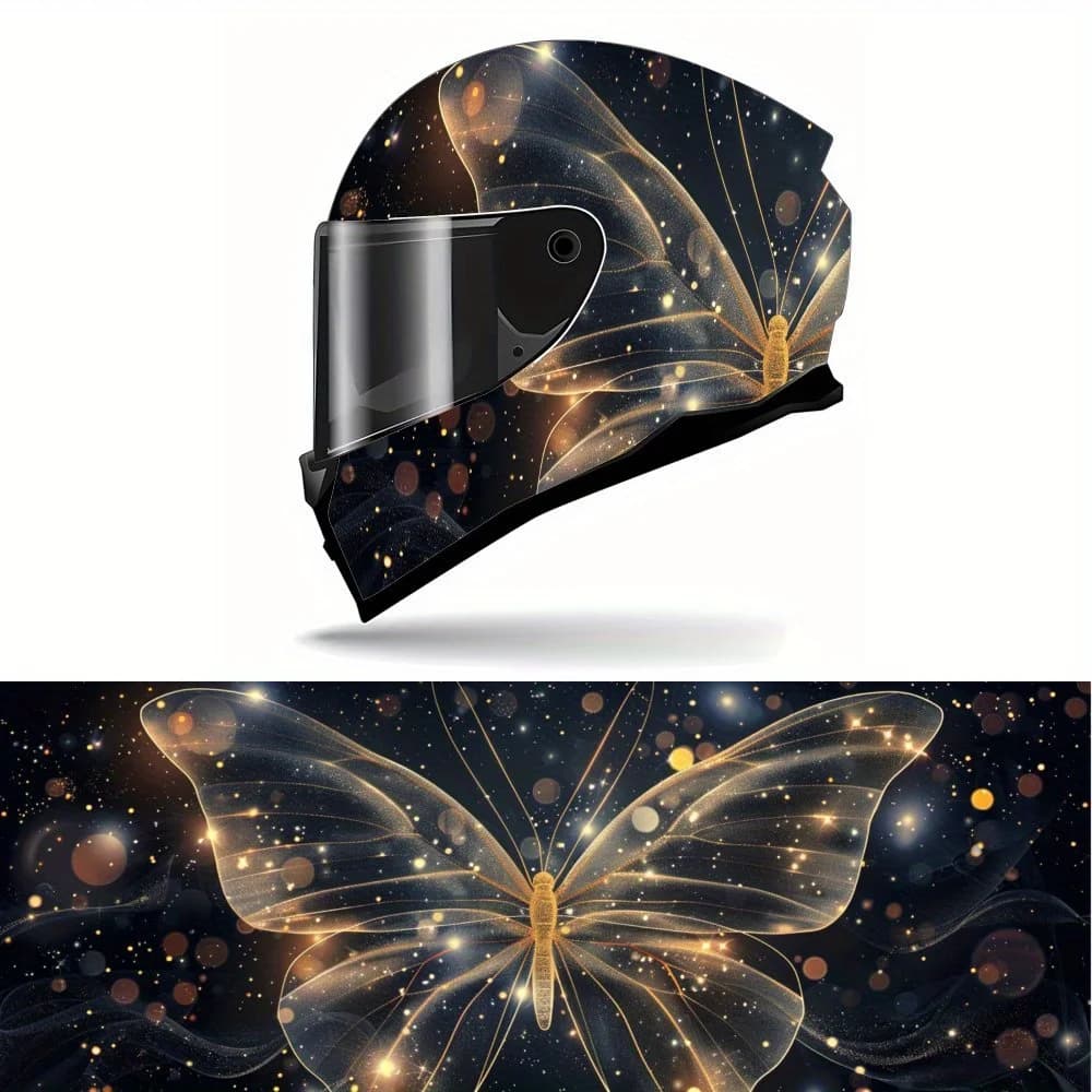 Decalcomanie per casco integrale con motivo glamour a farfalle - PVC resistente e impermeabile, casco da corsa per moto autoadesivo