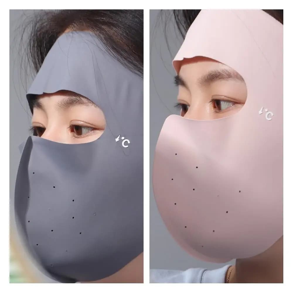 Anti-UV Protective Mask in Ice Silk, Exterior Strapless Face Shield, Gini Mask, Solar Protective Velo, Facial Cover for Guide