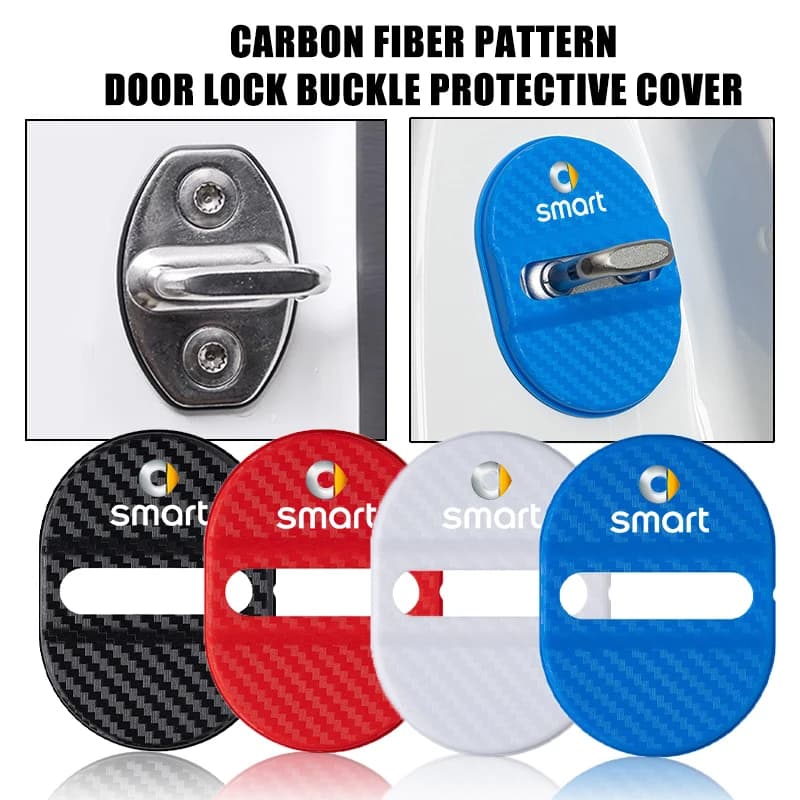For Smart Car Styling Car Door Lock Covers Waterproof Rust-proof Protection Fortwo Forfour 451 453 450 452 454 Forspeed