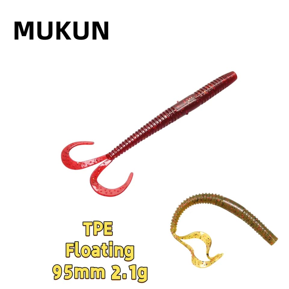 9.5 centimetri Verme Richiamo di Pesca Esca Morbida Bastone di Plastica Esche per Spigola Pesca Alla Trota Richiamo di Pesca Stravagante Rig Carolina Rigged Texas Rigged