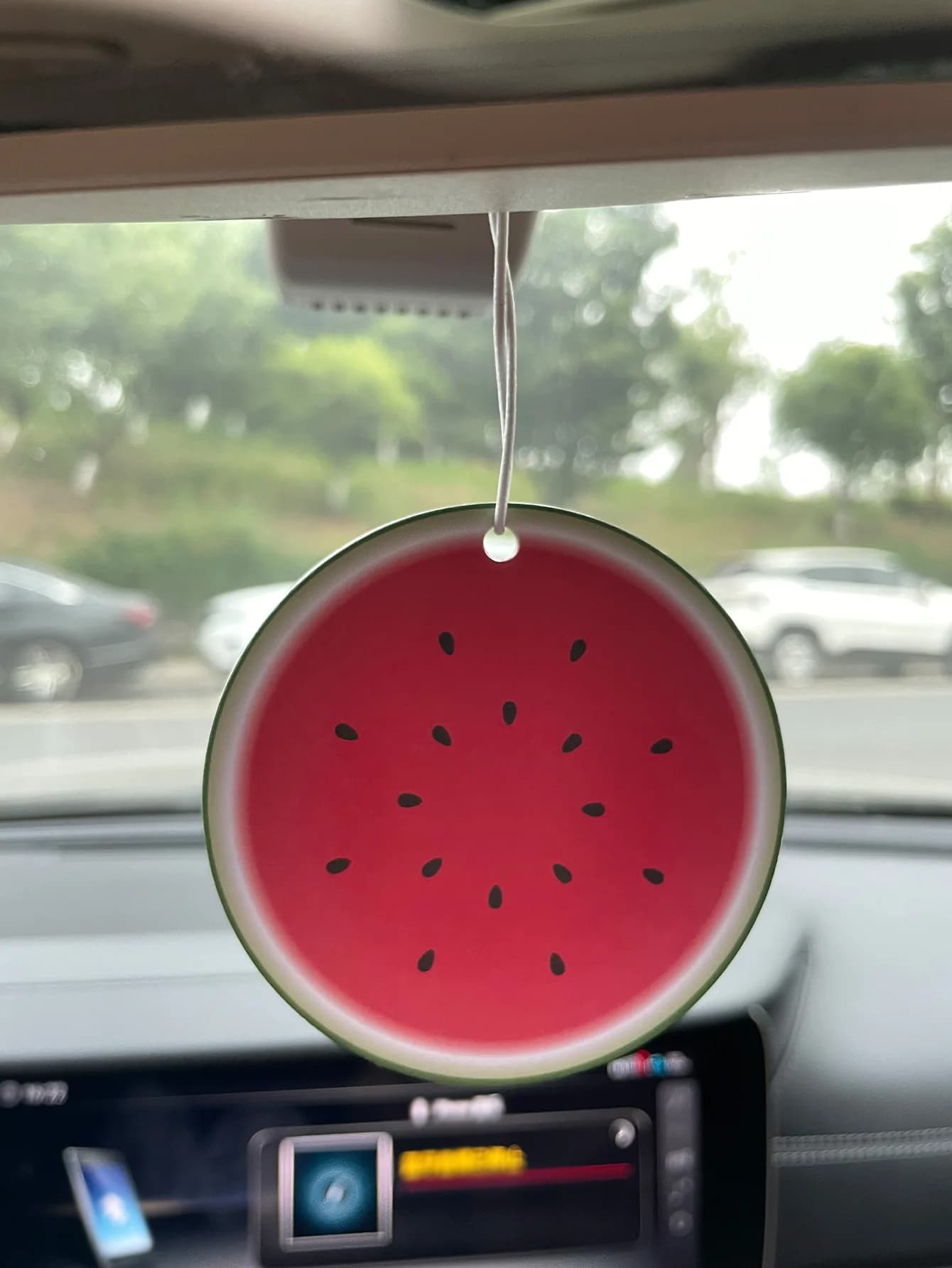 Profumo per Auto Neutro a Cinque Stelle con Fragranza Fresca di Anguria/Freesia e Deodorante Non Tossico | Oli Essenziali Naturali e Pastiglie Profumate per Aromaterapia (Noroili/Pomelo/Cedro) | Modello da appendere e doppia funzione come clip per presa d'aria | Fragranza a Lunga Durata per 60-90 Giorni | Deodorante e Purificatore d'Aria | Adatto per l'uso in auto, case, armadi e bagni. | Stessa fragranza della quella venduta in negozio