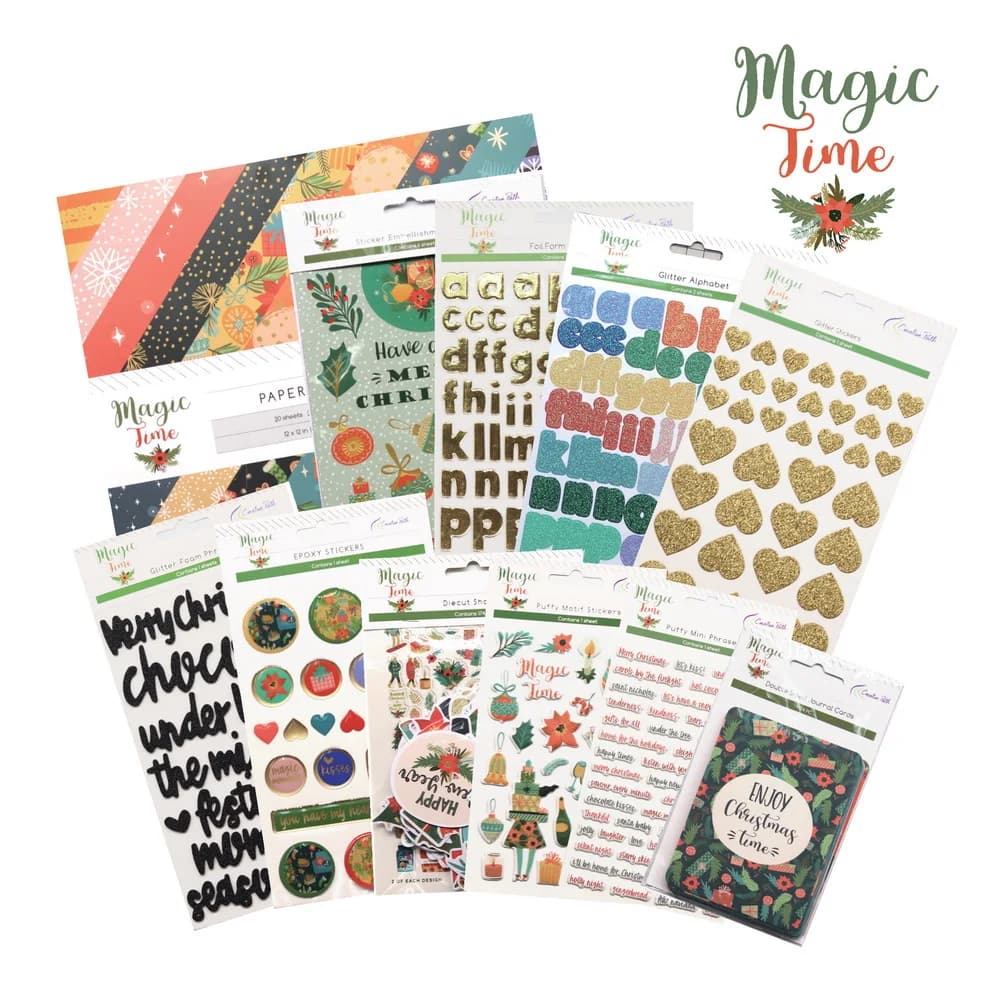 Creative Path Magic Time Scrapbooking Journaling Full Sets Decorative Papers Die Cuts Journal Cards Stickers Sets Crafting Kits