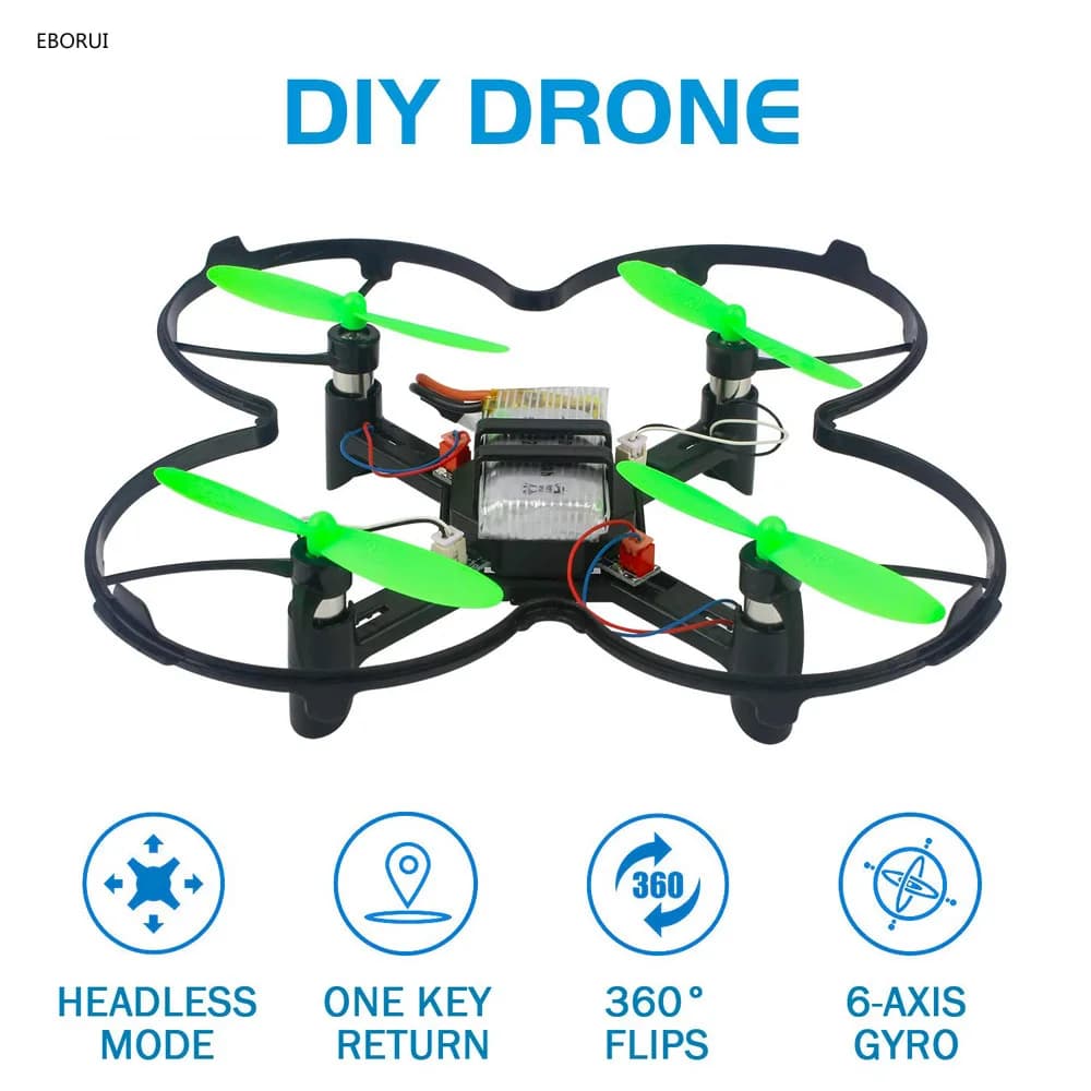 EBORUI H2 RC Drone 2.4G Drone pieghevole Wifi FPV 4K videocamera HD telecomando Drone senza testa One-Key-(rc Quadcopter giocattolo regalo