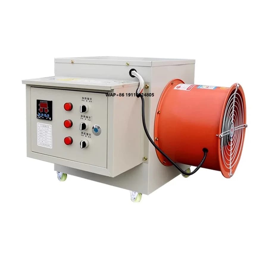 Riscaldatore Elettrico Industriale con Motore per Allevamento Avicolo, in Acciaio Inox 30KW, Ventilatore Ecologico per Pollaio