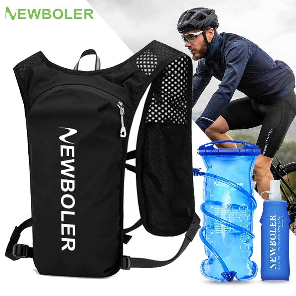 NEWBOLER Trail running backpack Ultralight 5 Liter moisturizing vest Breathable functional package for marathon bicycle excursions