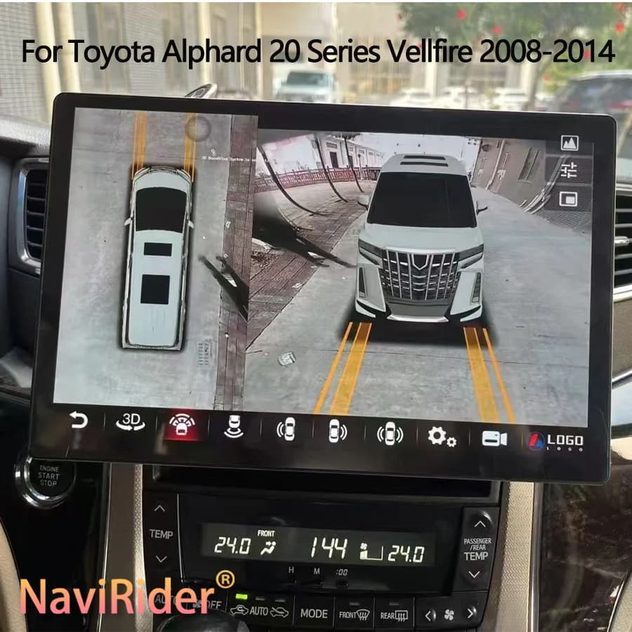 13.3" 2K Android Car Stereo Screen for Toyota Alphard 20 Series Vellfire 2008-2014 Carplay Android Auto GPS Multimedia Head Unit
