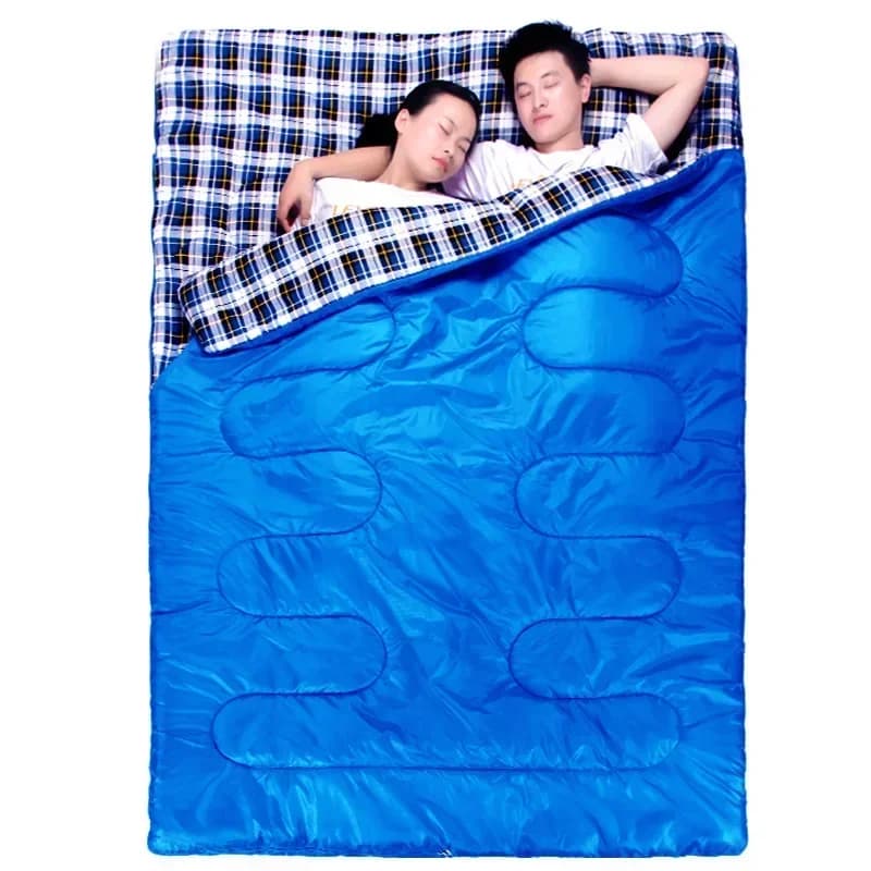 For adult couple bag in flannel sleeping bag in warm winter cotton and cold durable portable tent thickened rest camp tourism Q
