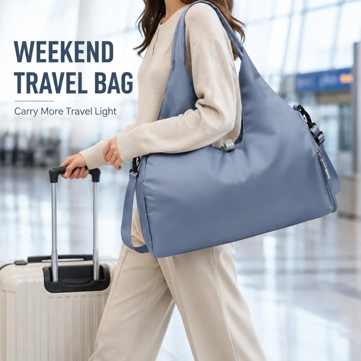 Travel Gym Bag Large Capacity Waterproof Lightweight Yoga Mat Holder Expandable Duffel with Shoe Compartment Weekend Luggage Bag