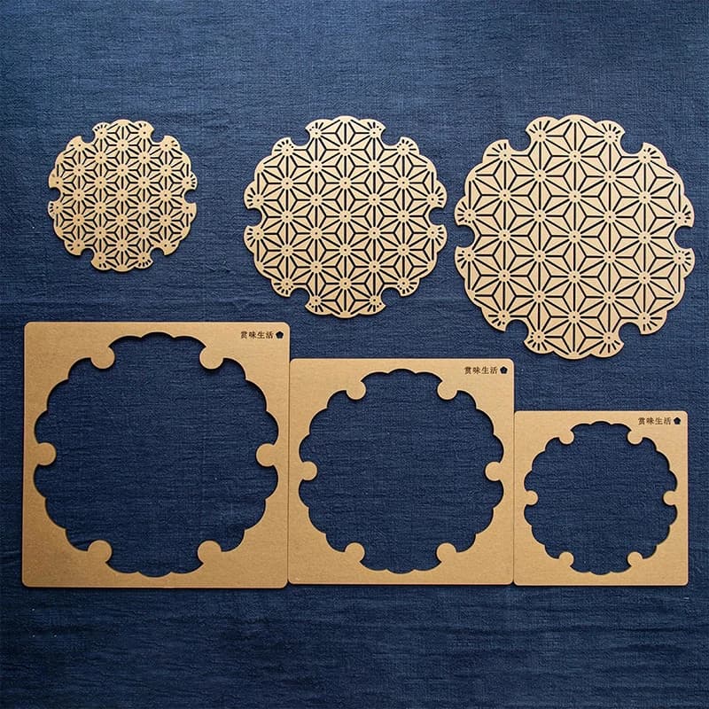 Kit stencil Sashiko, modello di trasparenza arilica riutilizzabile con motivi geometrici per ricamo cucito, strumento artigianale fai-da-te