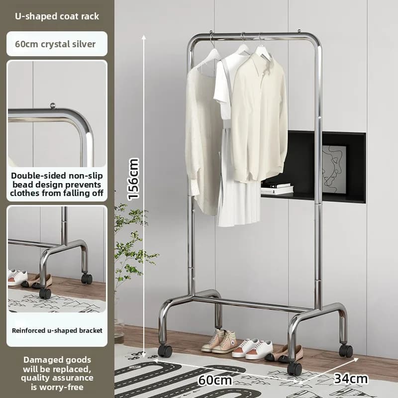 Appendiabiti multifunzionale da terra a soffitto per camera da letto, appendiabiti angolare mobile di lusso leggero per vestiti
