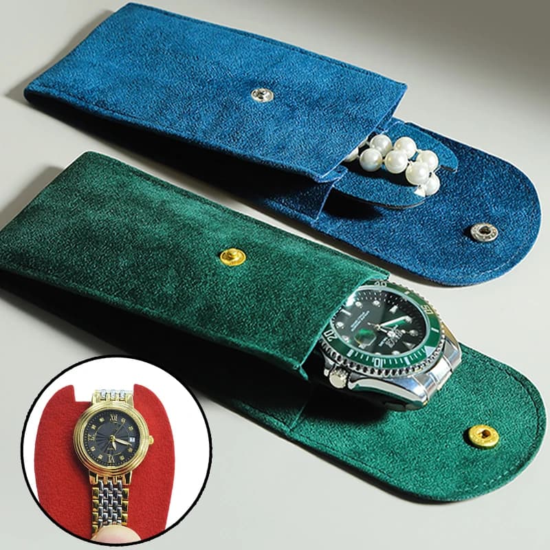 High Quality Unisex Flannel Watch Handbags, Bracelet, Necklace, Ring, Packing, Portable Travel Jewelry Protection Showcases
