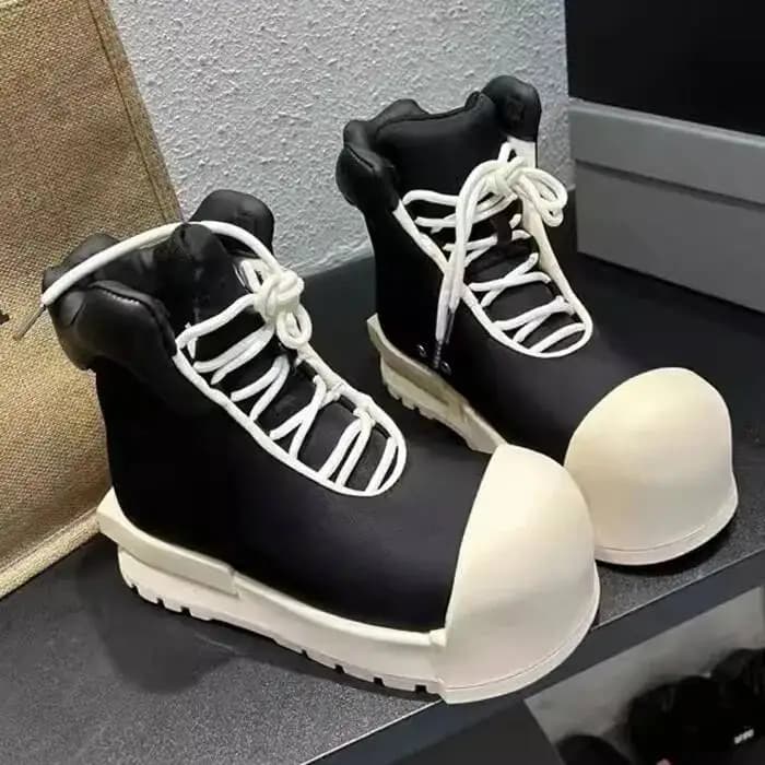 Nuova Moda Stivaletto Casual Uomo Donna con Tacco Grosso e Punta Rotonda