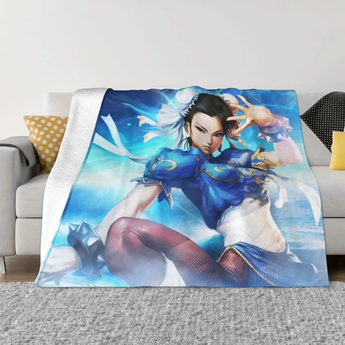 Chun Li coperta da tiro per neonati Fluffys grandi coperte posteriori Extra Large