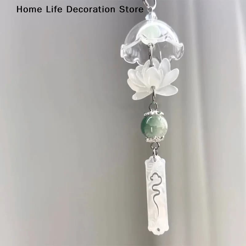 【TG】1Pcs Cute Wind Chime Pendant Transparent Mobile Phone Lanyard Keychain Kawaii Decorative Accessories