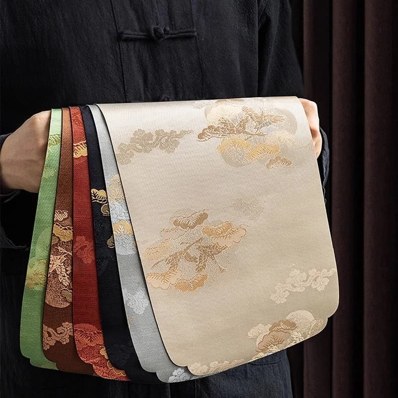 Elegant Chinese Zen Thickened Brocade Tea Table Mat Cushion for Teacup Tea Ceremony Home Kitchen Table Decor Gift