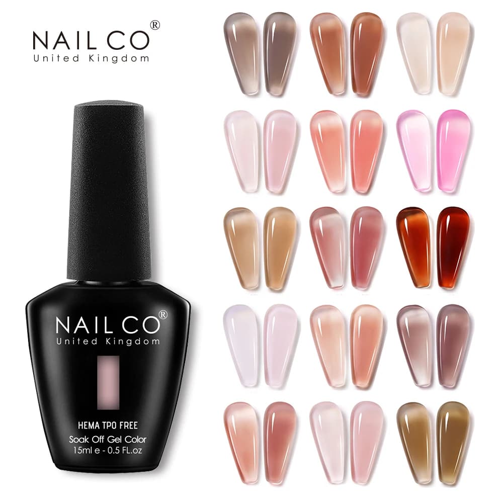 NAILCO Smalto Semipermanente in Gel 15ml Senza HEMA e TPO, Trasparente, per Manicure, Smalti e Vernici per Unghie UV