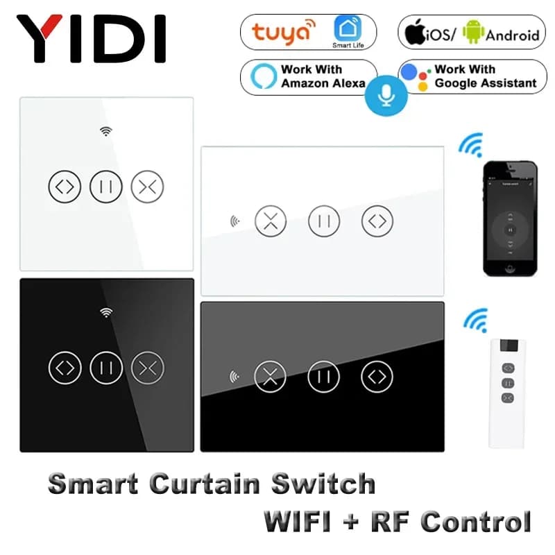 Wifi RF433 Smart Touch Switch Tenda Tuya Voce di Controllo Remoto Automatico Tenda A Rullo Motore Serranda UE Della Parete DEGLI STATI UNITI Interruttore Alexa
