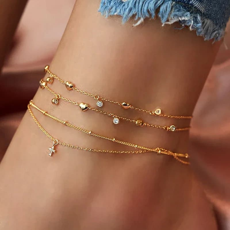 Women's Foot Accessories Bohemian Chain anklet 2021 summer beach sandals barefoot ankle bracelet on female leg