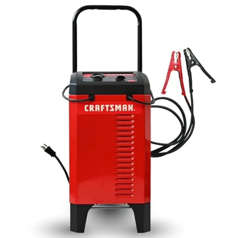 Caricabatterie per Auto Manuale su Ruote 6A e Avviatore di Emergenza 175A 2-in-1 con Timer e Funzione Boost 25A per Veicoli Sportivi 12V