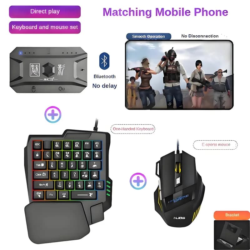 M1 Pro Mobile Phone Game Converter Game Keyboard Mouse Controller Programmable Adapter BT V5.0 Android System Support IOS