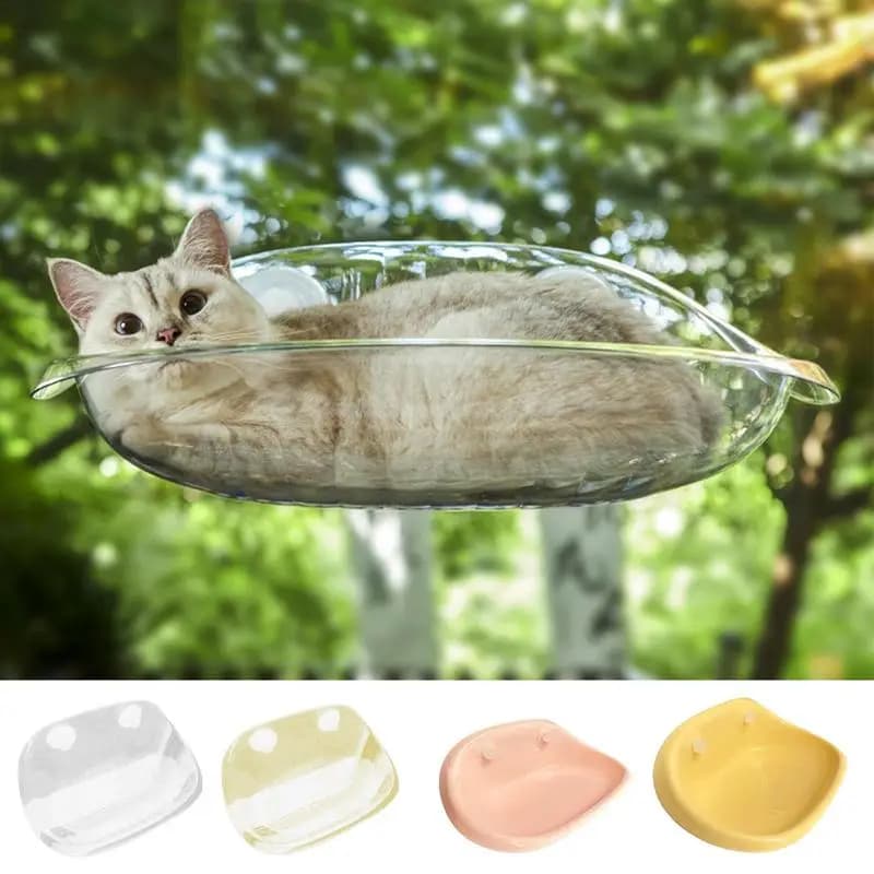 Cat window hammock with strong suction cups Pet kitten Hanging Sleeping Bed smooth glass shelves and marble sheet