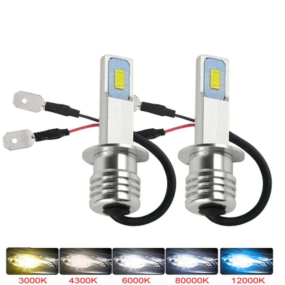 2 Pz 1:1 Auto LED H1 HA CONDOTTO LA Lampadina Del Faro 55 W 20000Lm Bianco 6500 K Mini Per Auto Super Luminoso LED Fendinebbia filo 12 V 24 V Giallo