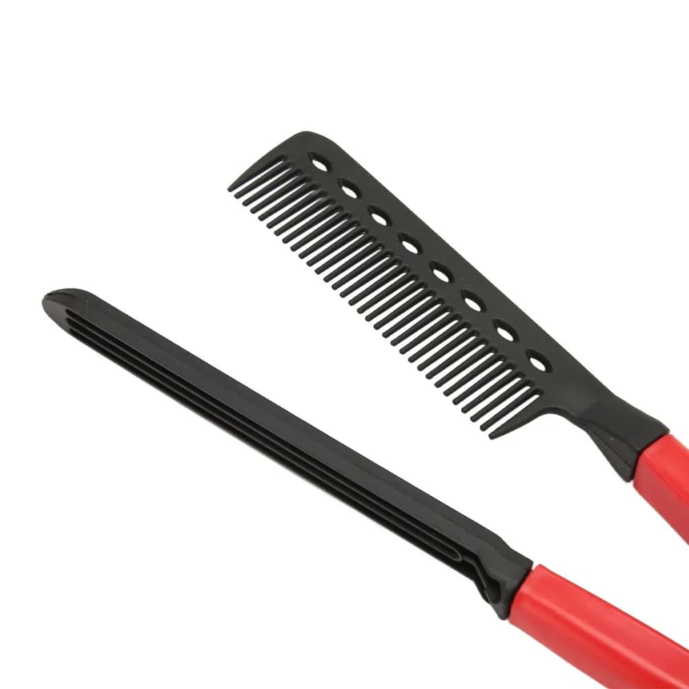 Portable V Shaped Hair Comb High Temperature Avoid Lightweight Hair Straightening Comb Rounded Teeth Multipurpose