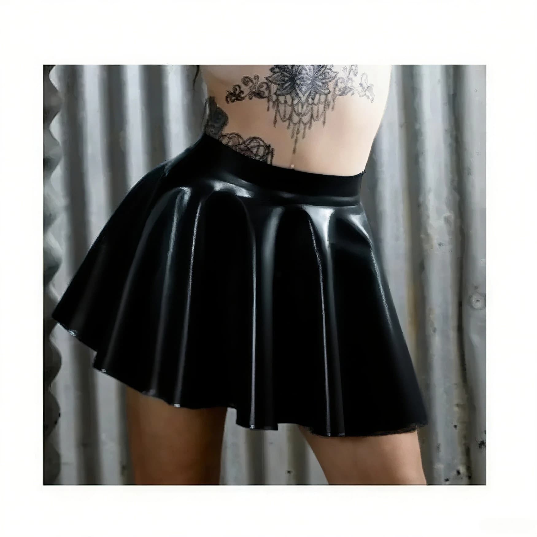 Customized Lake latex skirt Mini trapeze latex dress Sexy skirt for girl cute clubwear cosplay rubber handmade