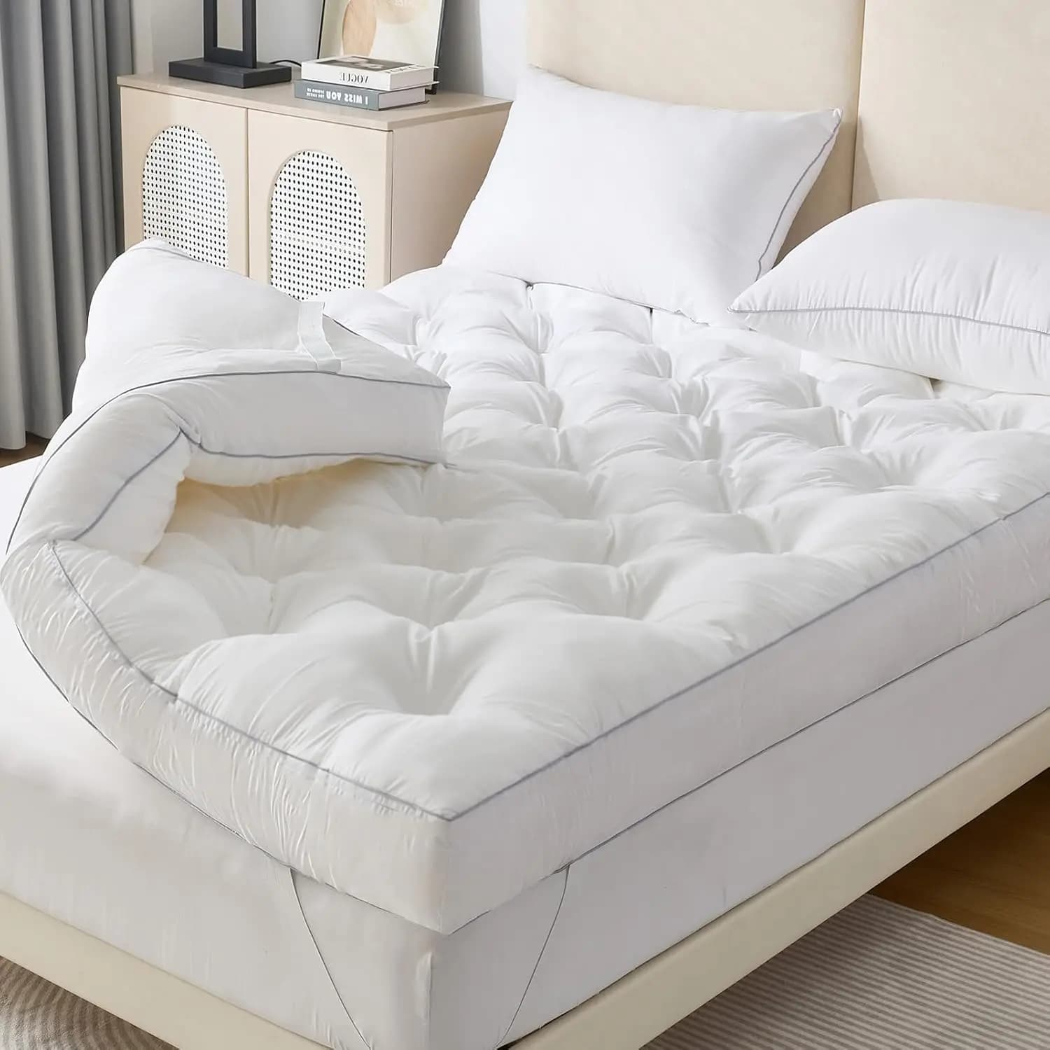 Topper Materasso in Memory Foam Gel da 5 Pollici per Alleviare il Mal di Schiena, Extra Spesso Misura Twin 39"x75", Cuscinetto Morbido e Supportante