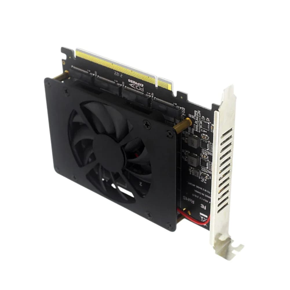 Scheda splitter PCIE per scheda madre a 4 dischi con dissipatore di calore, adattatore PCIe 4.0 X16 a 4 porte M.2, 4 x 32 Gbps