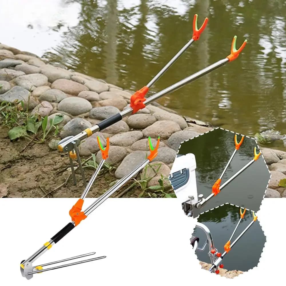 Staffa di supporto per canna da pesca a terra Scatola per sedia regolabile Supporto per canne da pesca 1.5-2.4M Staffe per canne a mano pieghevoli per attrezzi da pesca