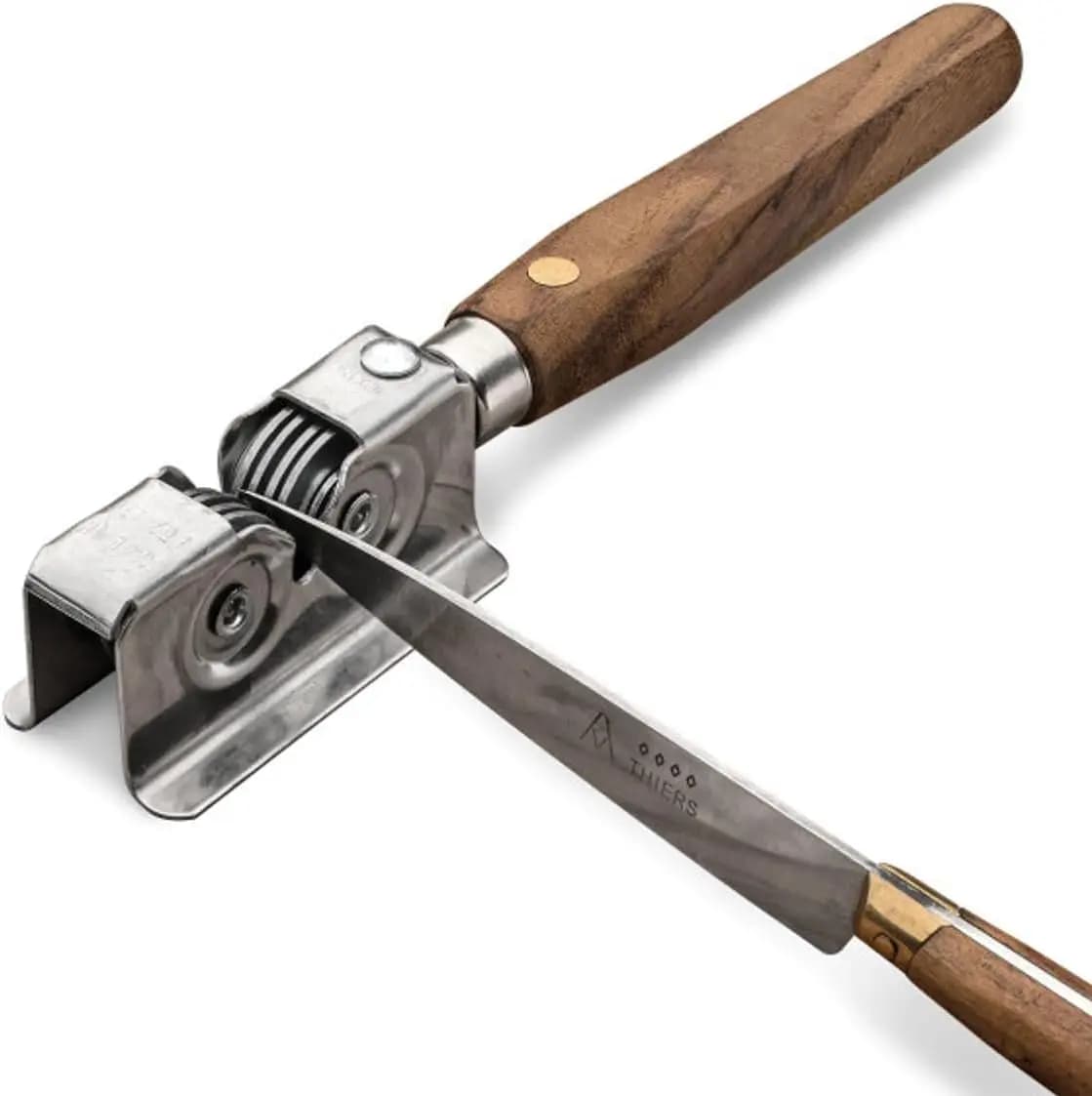 Portable sharpeners with rotating discs and Bubinga handle for pocket knives, kitchen and fixed blades - Kings County Tools
